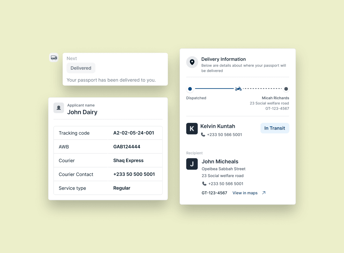 Track Passport Delivery in Real Time